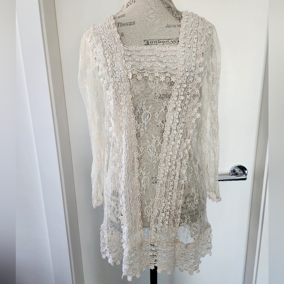 60s Antique lace lingerie dress - Picture 1 of 8